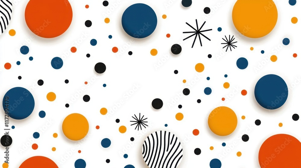 Playful colorful dots scattered in seamless confetti style Playful colorful dots scattered in seamless confetti style