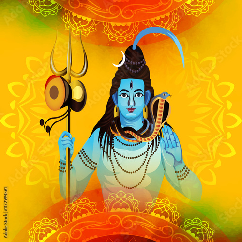 Vector Illustration Happy Maha Shivratri. photo