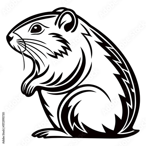 Wallpaper Mural elegant Hamster  head silhouette icon set against a clean white backdrop Torontodigital.ca