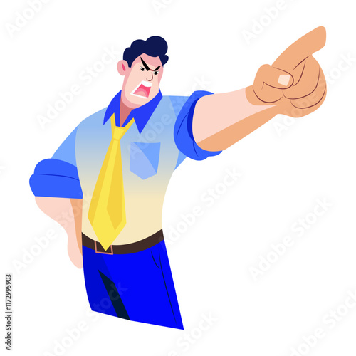 Boss yelling illustration in flat style 

