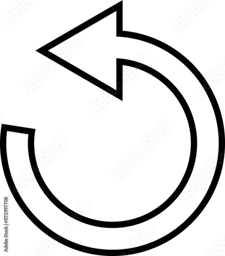 Rotation Arrow Icon. Refresh and restart arrows in a modern vector style  isolated on transparent background. Music repeat sign for mobile app and website.