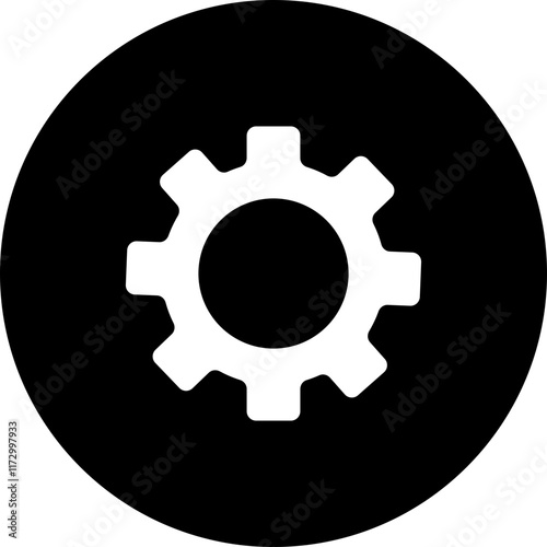 Gear setting icon. Cog wheel sign. Gear wheel symbol. Gear setting vector flat and line isolated on transparent background.