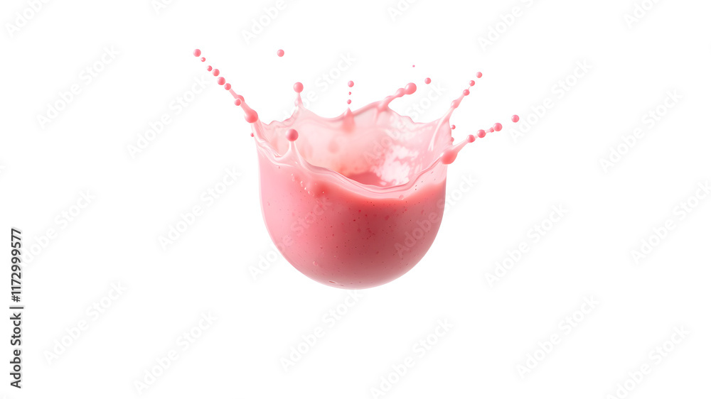Pink juice splash, isolated on white background. Liquid splash wave, flowing stream of healthy pink smoothie. Generative AI Pink juice splash, isolated on white background. Liquid splash wave, flowing stream of healthy pink smoothie. Generative AI