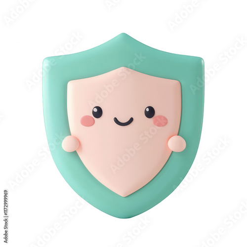 Cute, colorful shield illustration designed for children's educational materials. photo