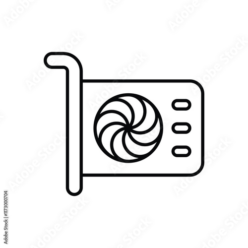 Gpu icon. Computer hardware icon design. vector graphic