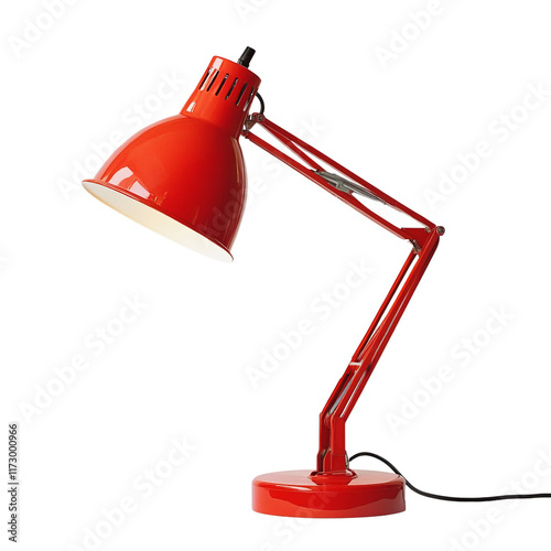 red desk lamp clean white background