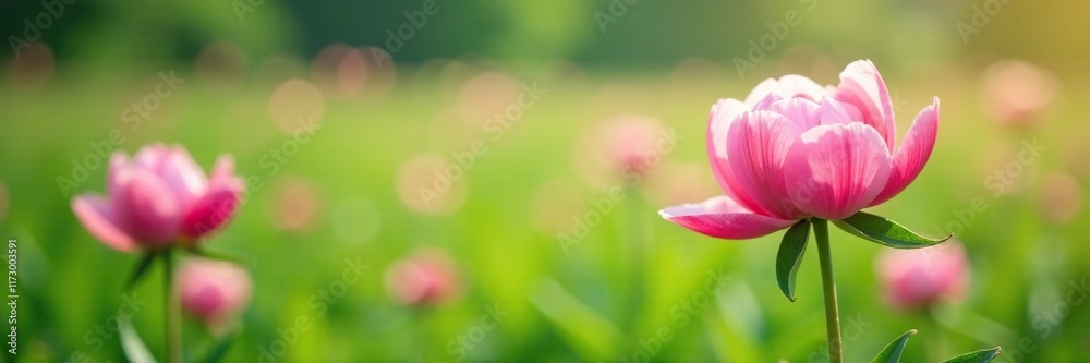 delicate peony petals fall gently on a light green meadow, plants, garden delicate peony petals fall gently on a light green meadow, plants, garden