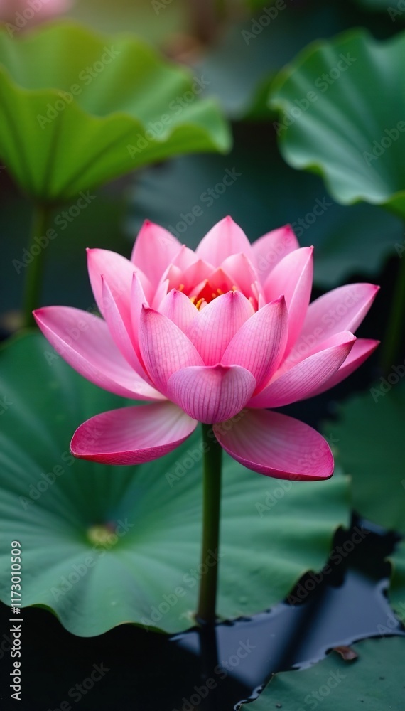 Water lily pink lotus flower delicate petals unfolding, water, gentle Water lily pink lotus flower delicate petals unfolding, water, gentle