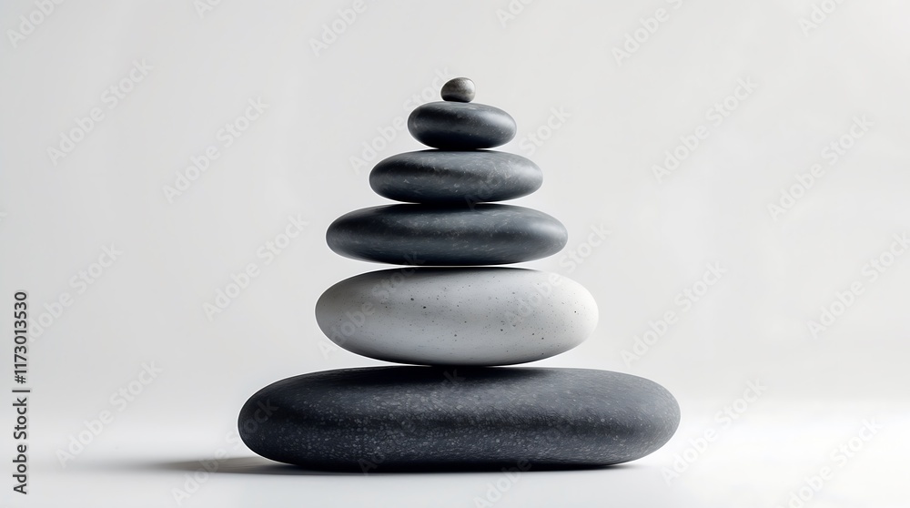 Serene Stack of Balanced Stones: A Symbol of Tranquility and Harmony Serene Stack of Balanced Stones: A Symbol of Tranquility and Harmony