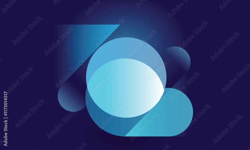 An abstract digital artwork featuring a combination of geometric shapes in varying shades of blue An abstract digital artwork featuring a combination of geometric shapes in varying shades of blue