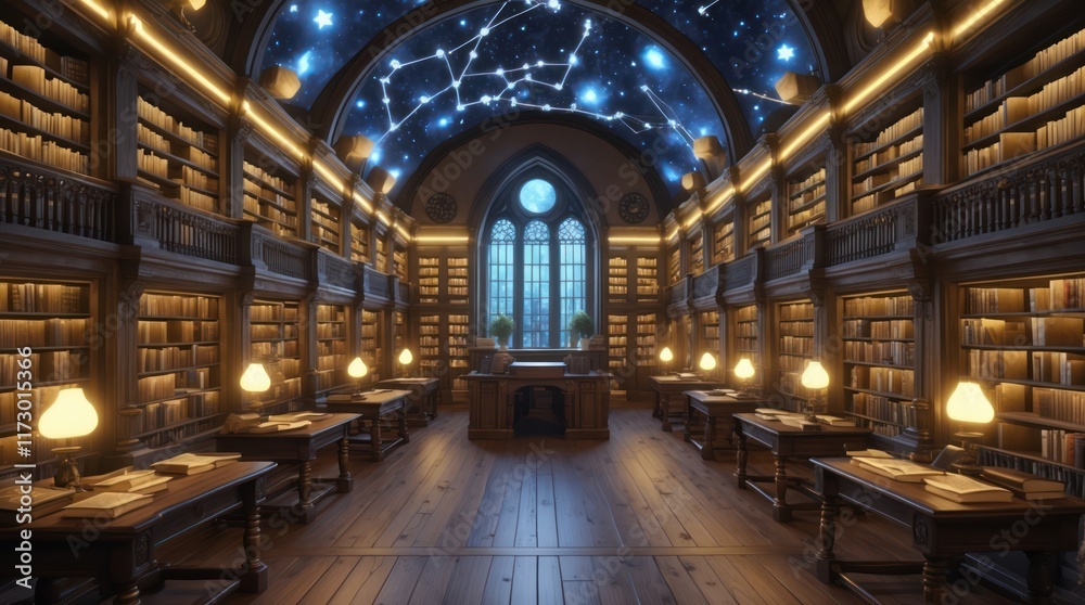 a grand magical library with towering book a grand magical library with towering book