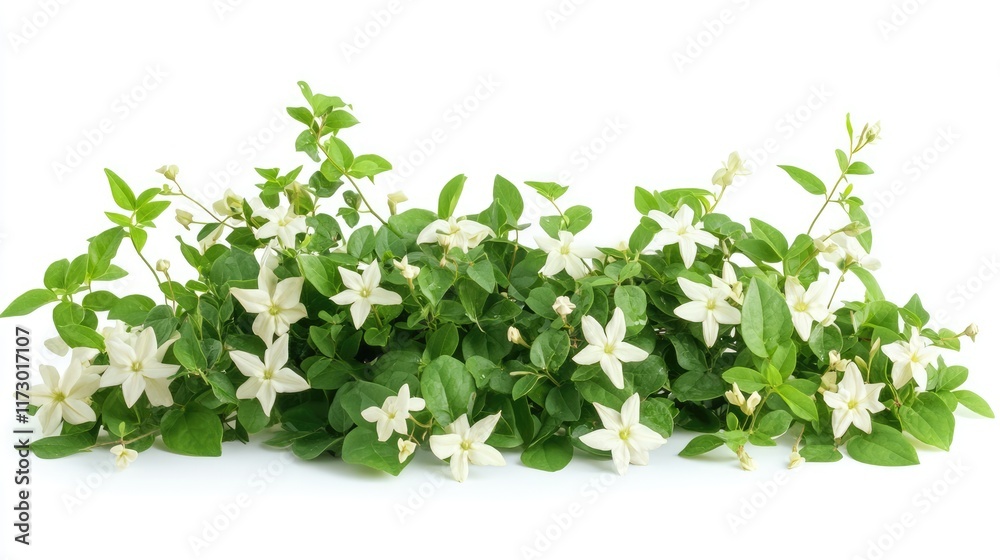 Group of Trachelospermum Jasminoides creeper plants, isolated on white background Group of Trachelospermum Jasminoides creeper plants, isolated on white background