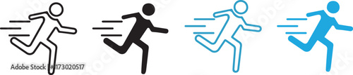 Man fast run icon mark in filled style
