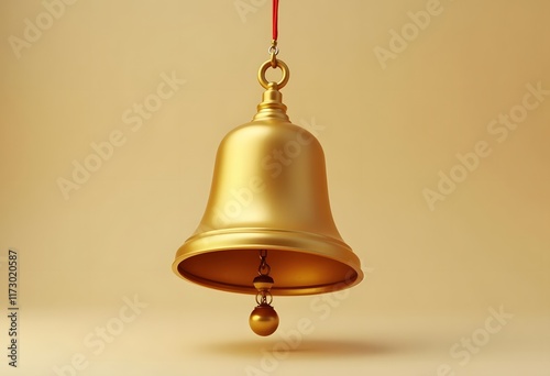 Golden Christmas bell isolated