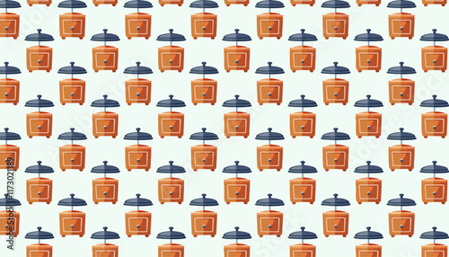 Seamless pattern with spice rack or holder in retro style.