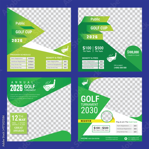 Golf Cup Tournament Social Media Layout Template