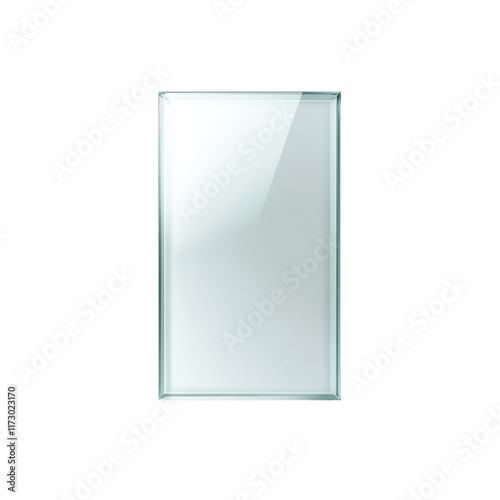 Frosted glass panel rectangular in shape with a modern style, ideal for sleek and elegant architectural applications. Isolated on transparent background, png.