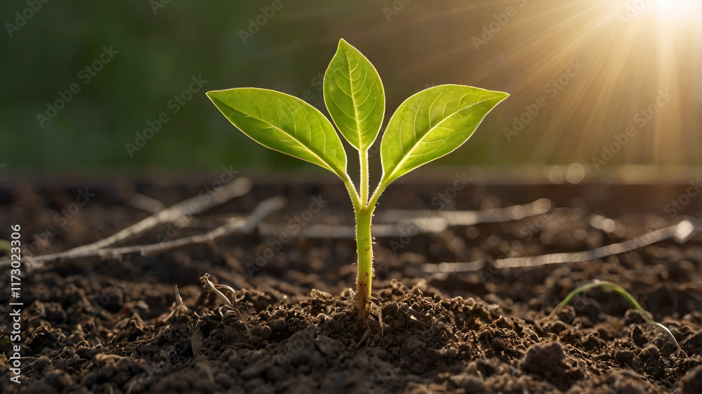 A vibrant green sprout emerges from the soil, symbolizing growth and new beginnings. A vibrant green sprout emerges from the soil, symbolizing growth and new beginnings.