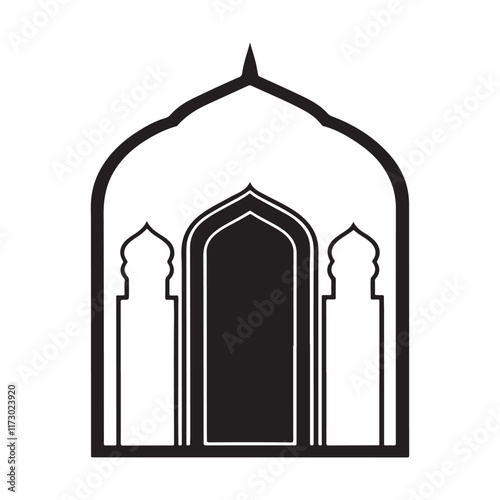 islamic shape, mosque, mosque door vector