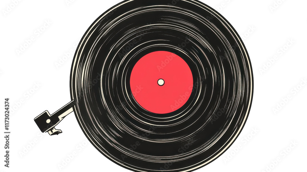 Fototapeta premium An Exquisite Vintage Record Player with a Needle on a White Background Perfect for Music and Nostalgia Themes.