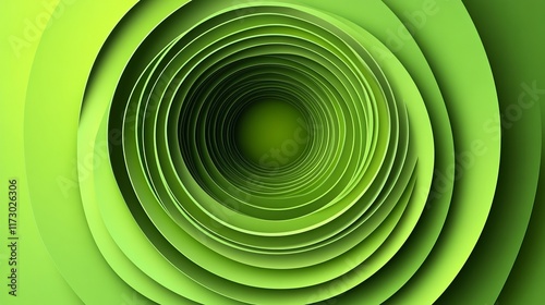 Wallpaper Mural A green gradient background featuring a smooth, abstract circle design in a papercut style, creating a layered and harmonious color composition with soft transitions and a modern aesthetic. Torontodigital.ca