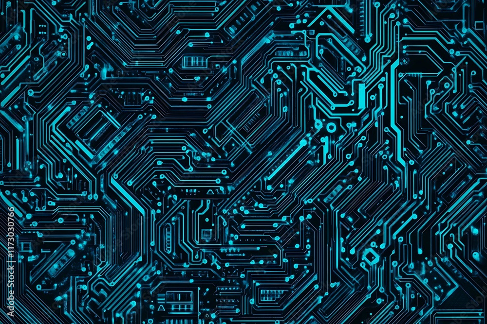 Abstract close-up of a glowing blue digital circuit board, showcasing intricate connections and technological design on a black background.
Abstract close-up of a glowing blue digital circuit board, showcasing intricate connections and technological design on a black background.