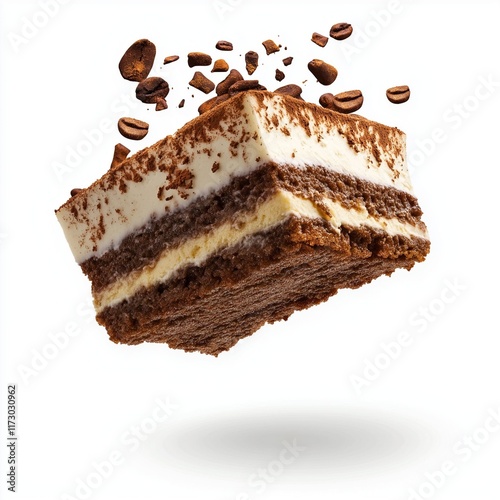 Levitating Dessert Isolated on White Background