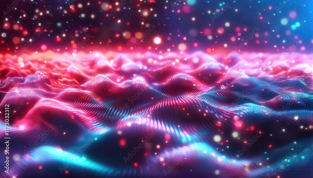 Abstract Digital Waves with Glowing Neon Pink and Blue Particles in a Futuristic and Vibrant Motion Design Background for Tech and Art Concepts Abstract Digital Waves with Glowing Neon Pink and Blue Particles in a Futuristic and Vibrant Motion Design Background for Tech and Art Concepts