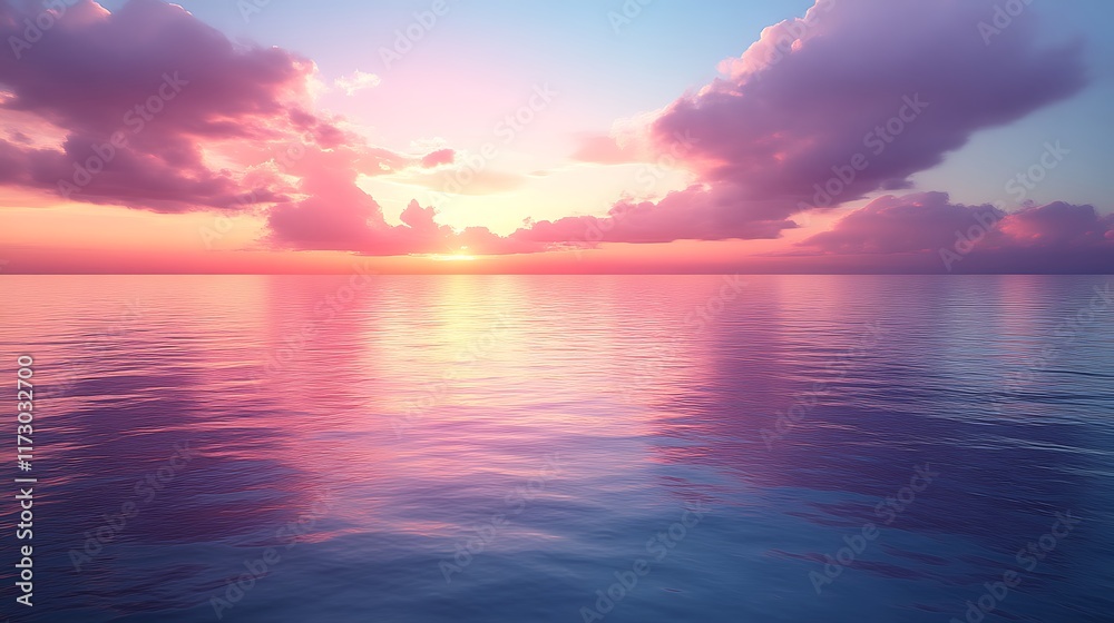 Fototapeta premium Serene sunset over calm ocean. (3)