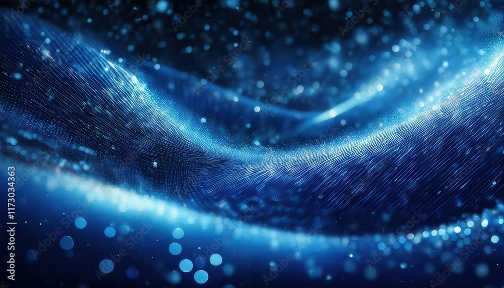 Dynamic Digital Waves. Abstract Blue Mesh with Glowing Dots and Bokeh Lights Depicting Futuristic Data Networks or Energy Flow Dynamic Digital Waves. Abstract Blue Mesh with Glowing Dots and Bokeh Lights Depicting Futuristic Data Networks or Energy Flow