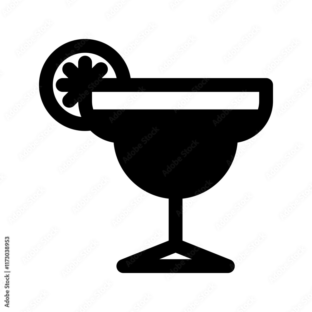 a glass of cocktail, beverage, drink, vector illustration