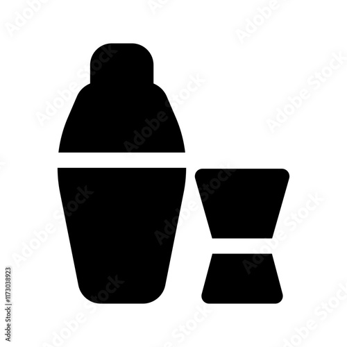 Cocktail shaker against icon, beverage, drink, vector illustration