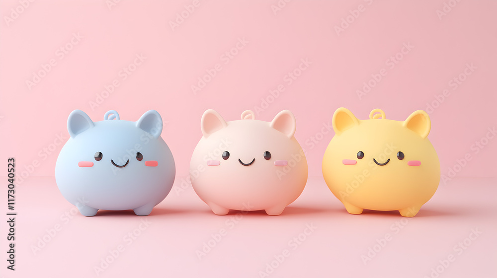 3d finance business piggy banks in pastel colors creative environment fun concept 3d finance business piggy banks in pastel colors creative environment fun concept