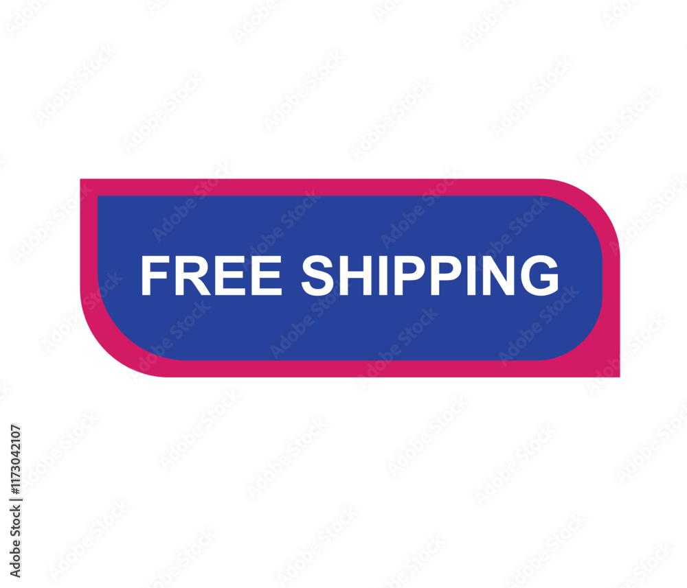 Fototapeta premium Vector illustration free shipping label. Modern dynamic sales banner