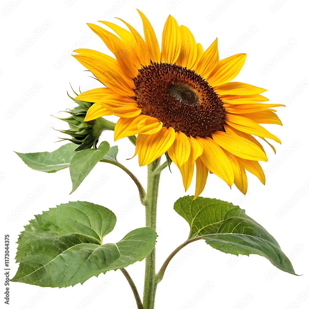 Fototapeta premium Sunflower flowers isolated on a white background