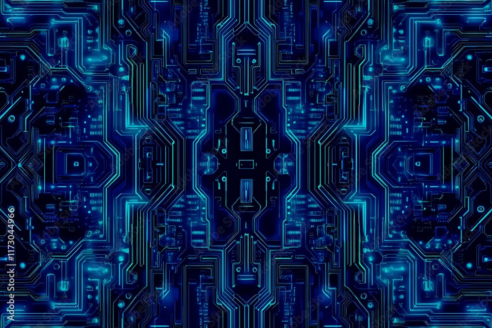Abstract close-up of a glowing blue digital circuit board, showcasing intricate connections and technological design on a black background.
Abstract close-up of a glowing blue digital circuit board, showcasing intricate connections and technological design on a black background.