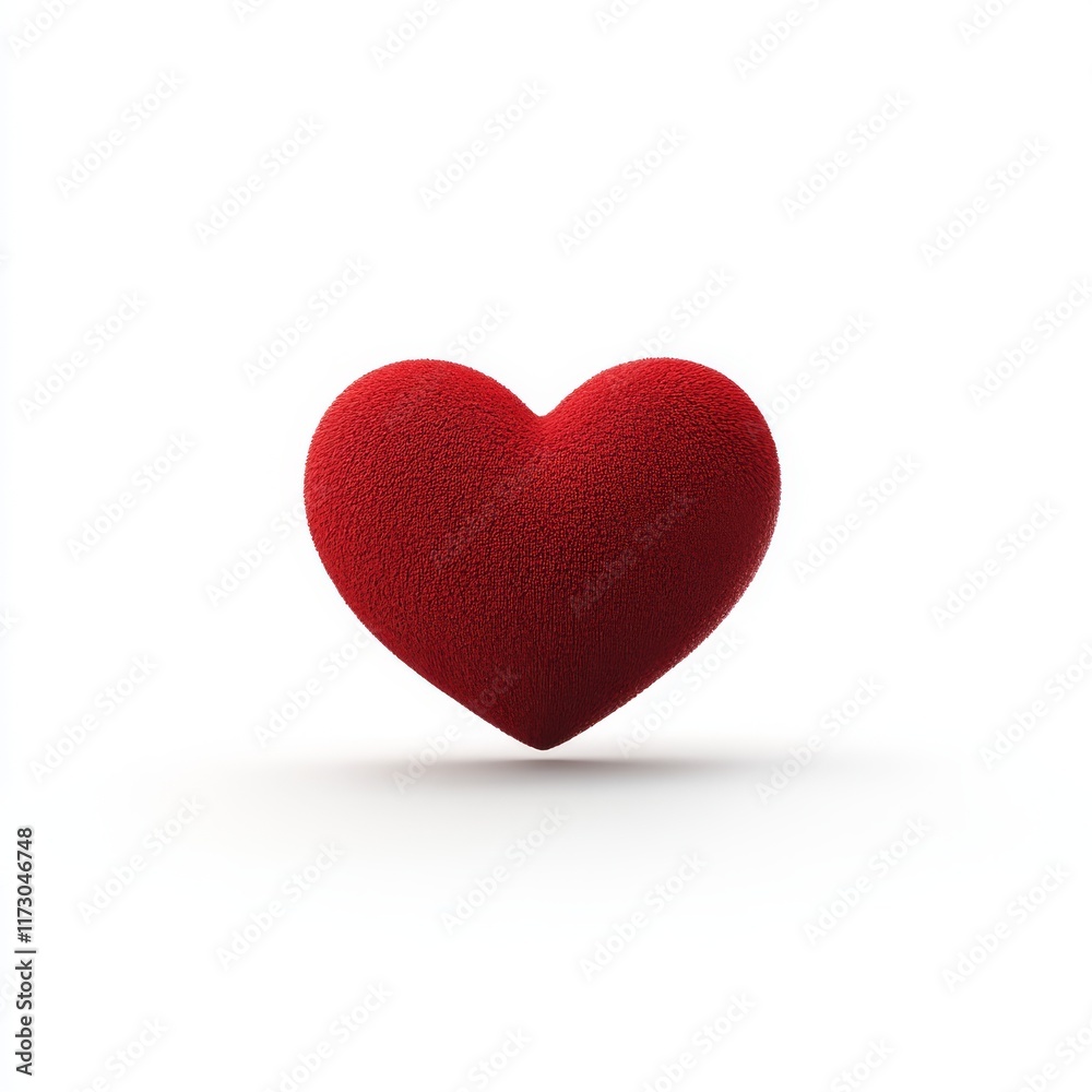 Fototapeta premium 3D red heart isolated on white background.