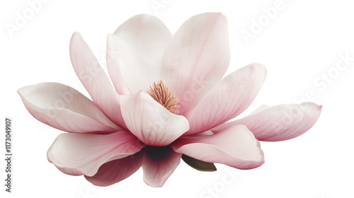 pink magnolia flower isolated on white transparent background
