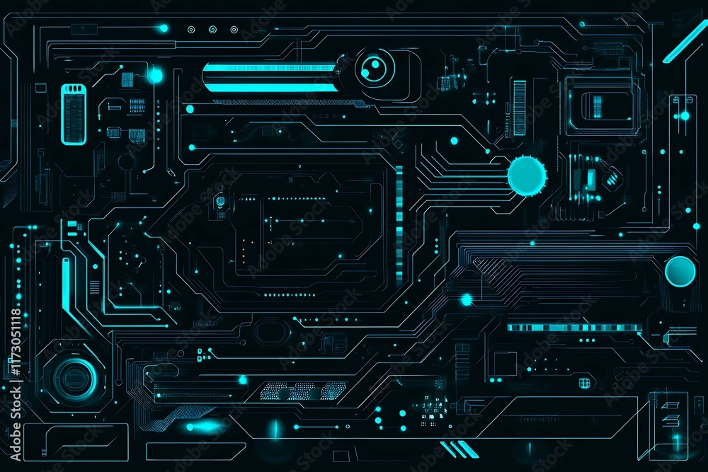 Abstract close-up of a glowing blue digital circuit board, showcasing intricate connections and technological design on a black background.
Abstract close-up of a glowing blue digital circuit board, showcasing intricate connections and technological design on a black background.