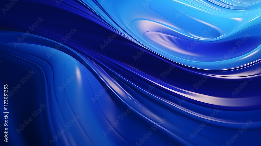 Obraz premium Digital cosmic blue colors abstract Liquid poster web background