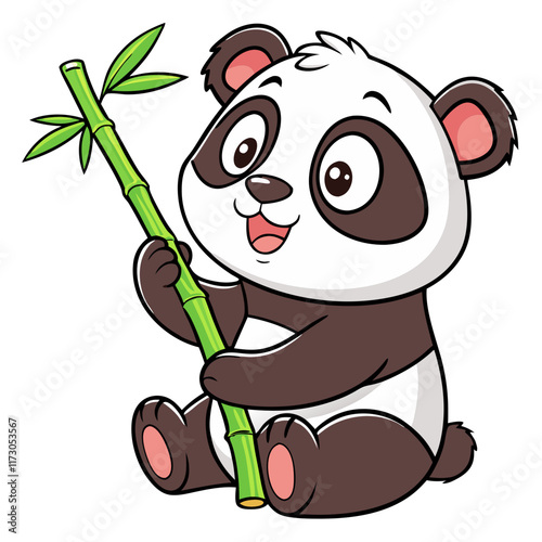 A cute panda illustration with a playful and adorable design, perfect for fun and friendly projects. photo