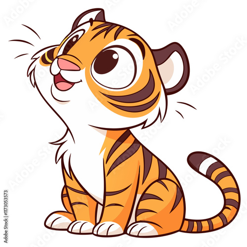 A cute tiger illustration with a playful and friendly design, perfect for children’s projects and fun themes. photo