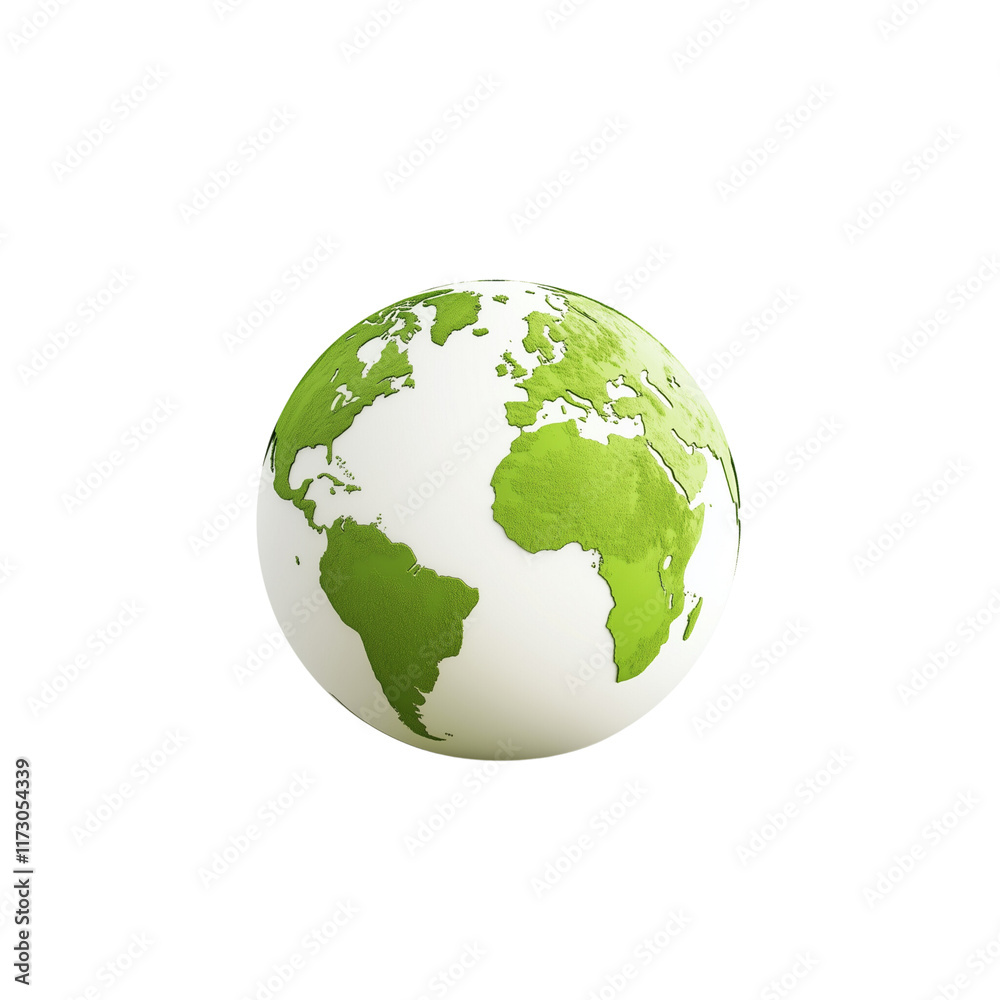 green globe isolated on white green globe isolated on white
