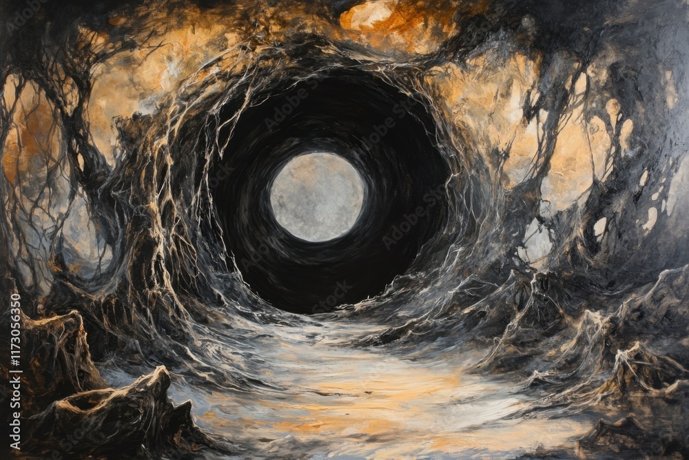 Dark Cave Entrance Moonlit Path Mysterious Journey Dark Cave Entrance Moonlit Path Mysterious Journey