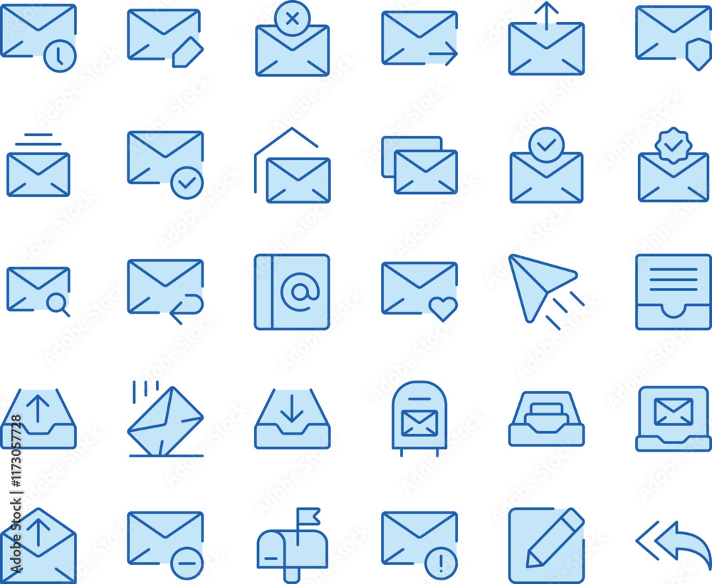 Email duotone vector icons pack Email duotone vector icons pack