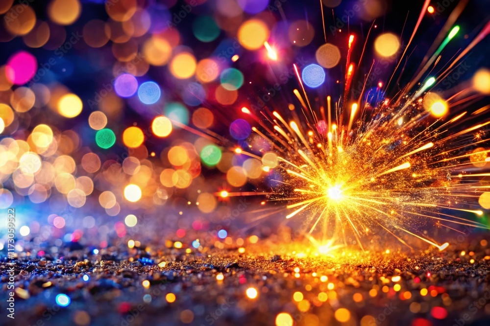 Fototapeta premium Abstract Glittering Sparks: Magical Light Effect Background
