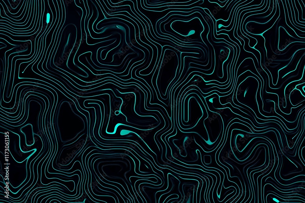 Obraz premium Abstract close-up of a glowing blue digital circuit board, showcasing intricate connections and technological design on a black background. 