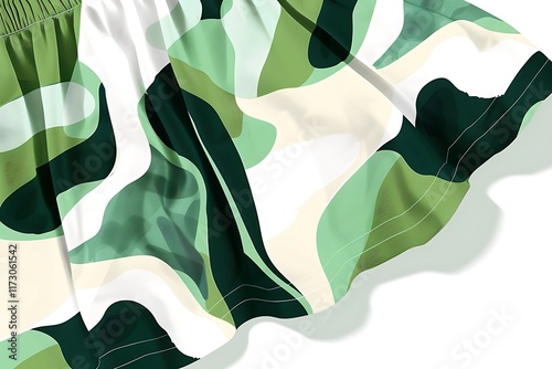 skort design with abstract green shapes photo