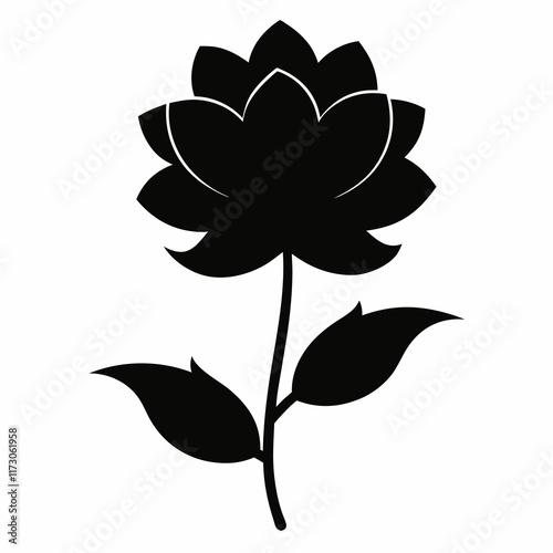 Flower Reverie black silhouette vector