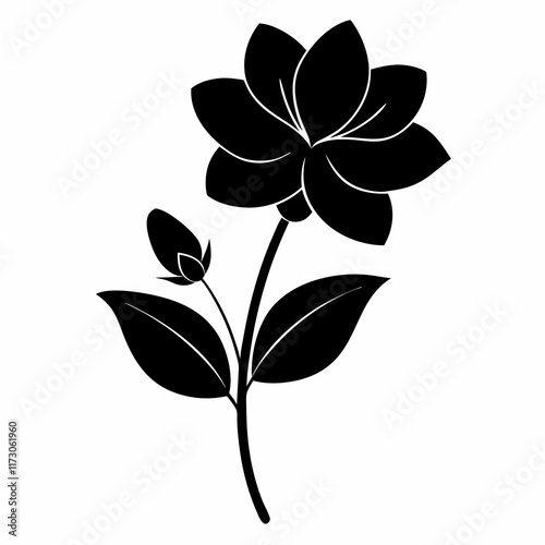 Flower Reverie black silhouette vector